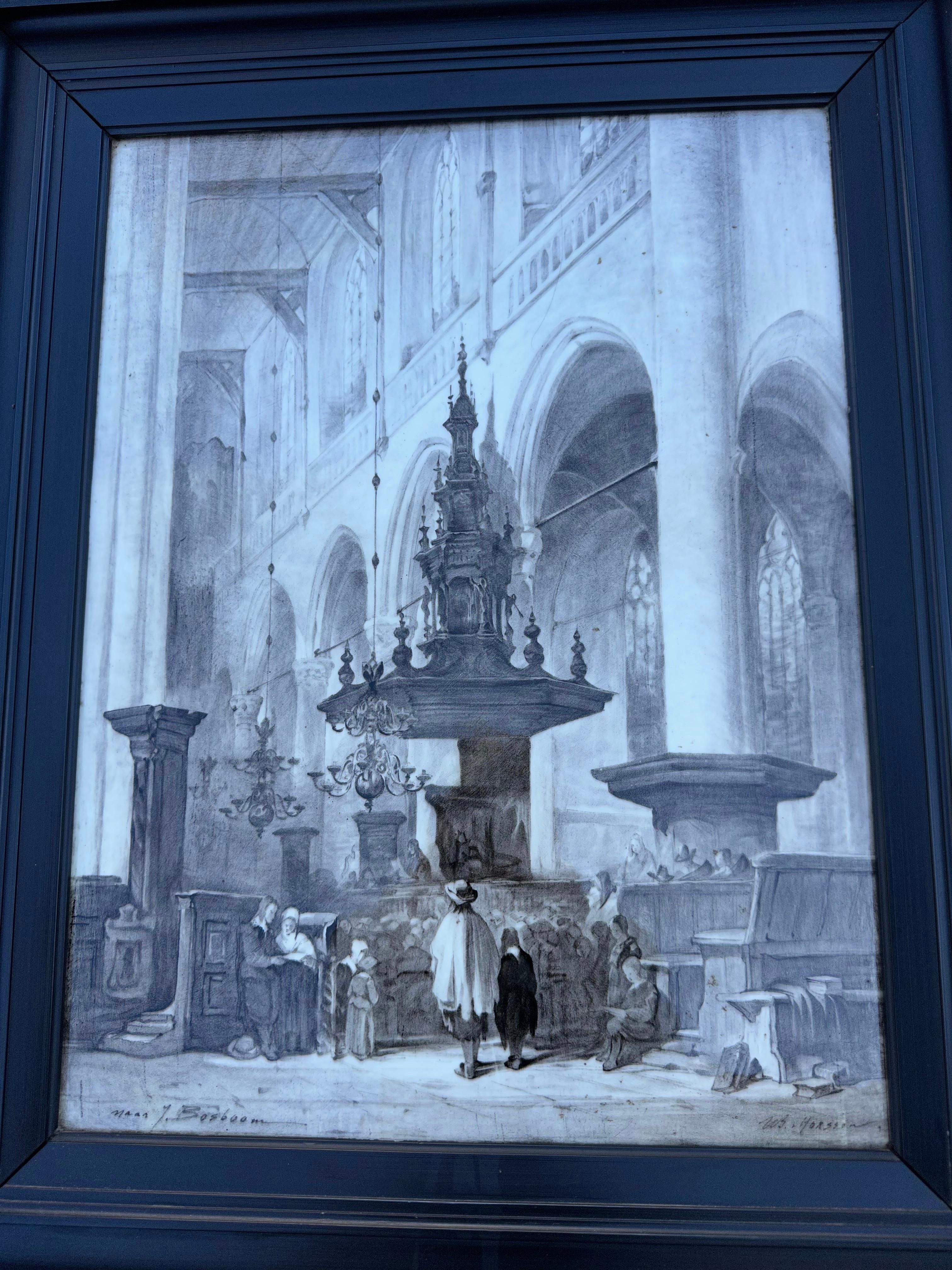 Bellissimo dipinto su piastrelle di grandi dimensioni raffigurante l'interno di una chiesa gotica, opera di W.B. van Horssen (1863-1931).

Di recente abbiamo acquistato una piccola collezione di rarissime placche, piastrelle e vasi antichi di alcuni