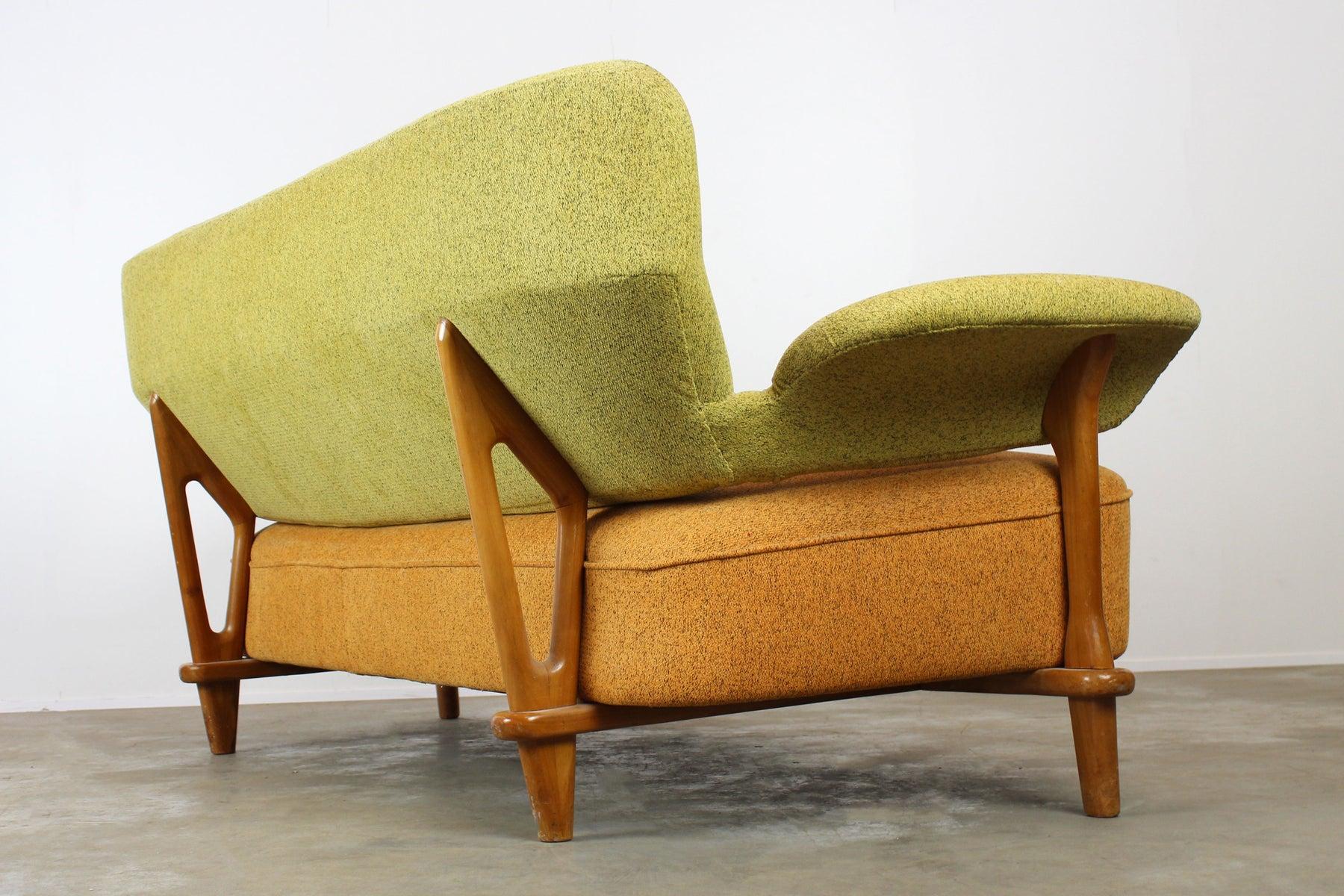 Seltenes Sofa im niederländischen Design von Theo Ruth F109 für Artifort, 1950, Mid-Century Modern (Handgefertigt) im Angebot