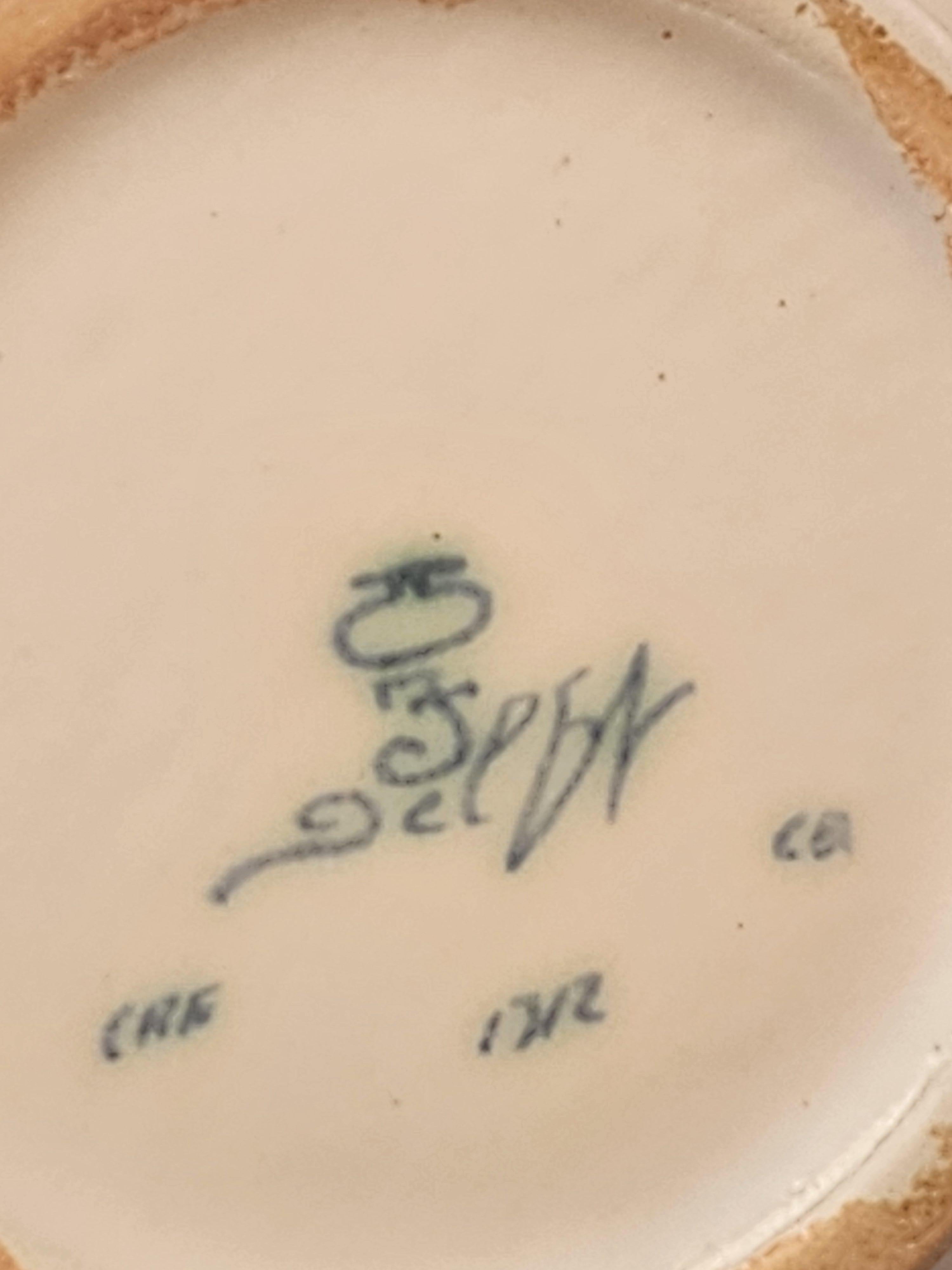 Rara bottiglia giapponese dipinta a mano di Royal Delft olandese in bianco e verde - 1968 in vendita 1