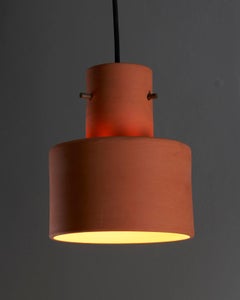 Rare Dutch Modern Red Terracotta Pendant Light by Artiforte, 1950s