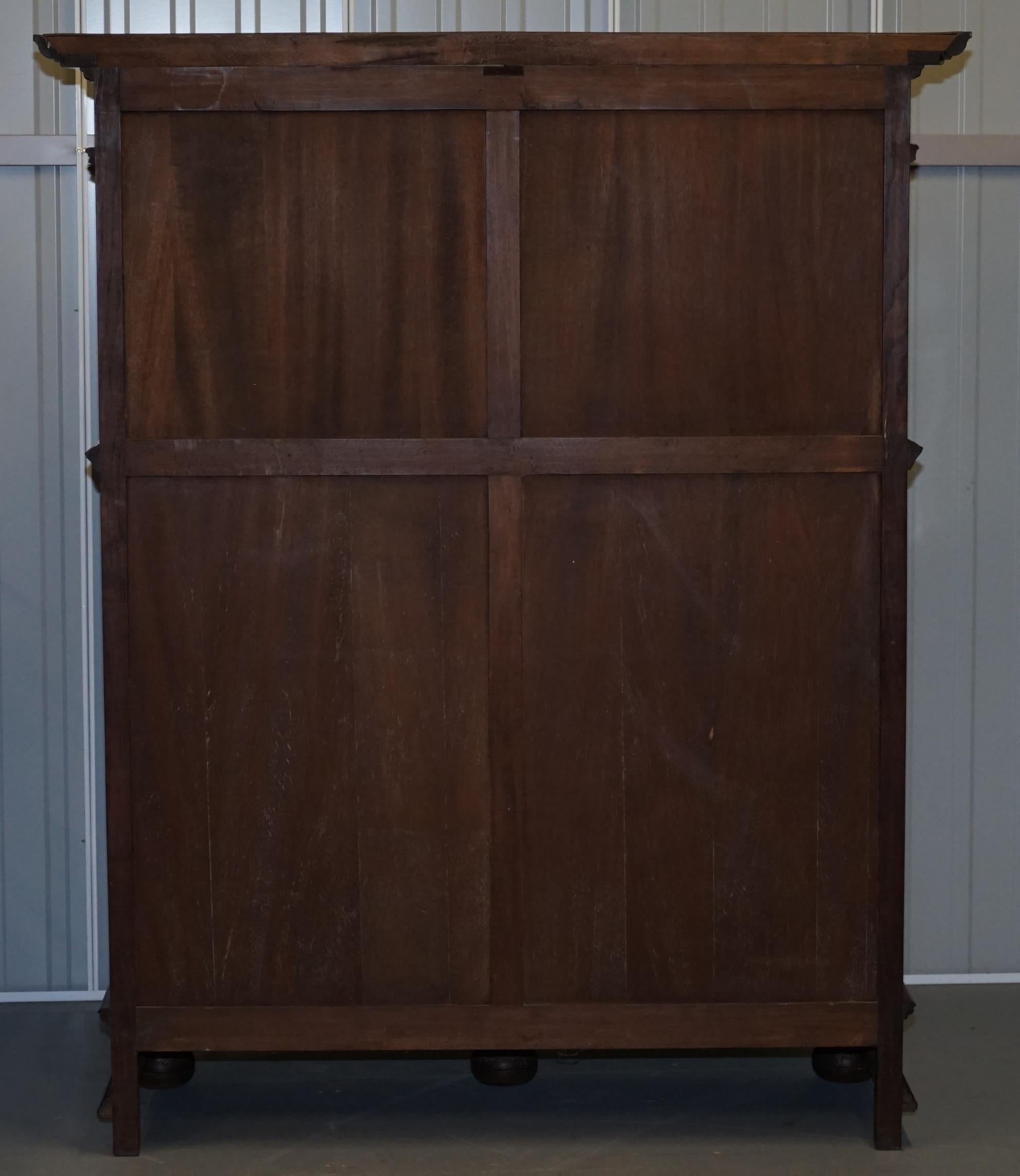 Rare Dutch Stunning 1940s Ornately Hand Carved Cupboard Part Large Office Suite For Sale 7