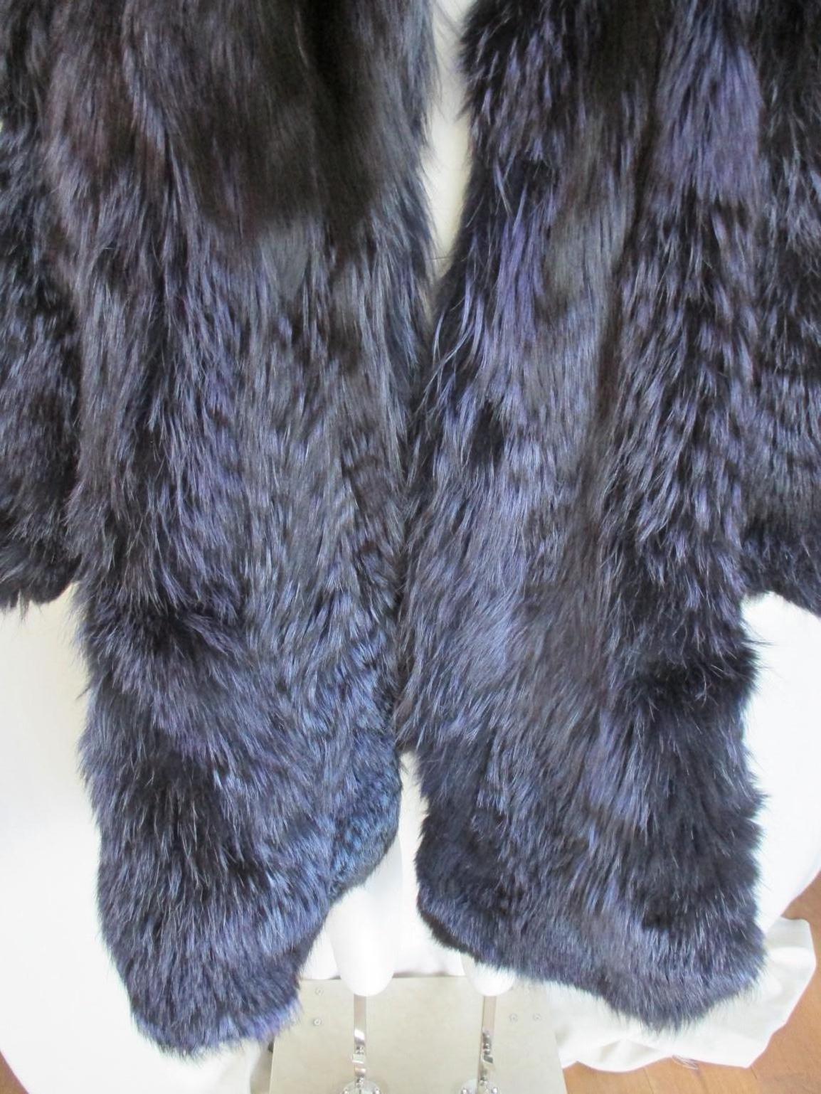 Women's or Men's Rare dyed Purple Silver Fox Fur coat
