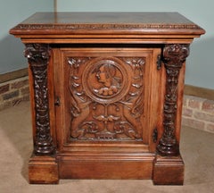 Rare Early 16th Century Carved Romayne Stylised Wyven Panel and Cupboard
