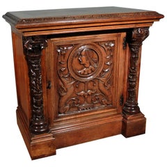 Rare Early 16th Century Carved Romayne Stylised Wyven Panel and Cupboard