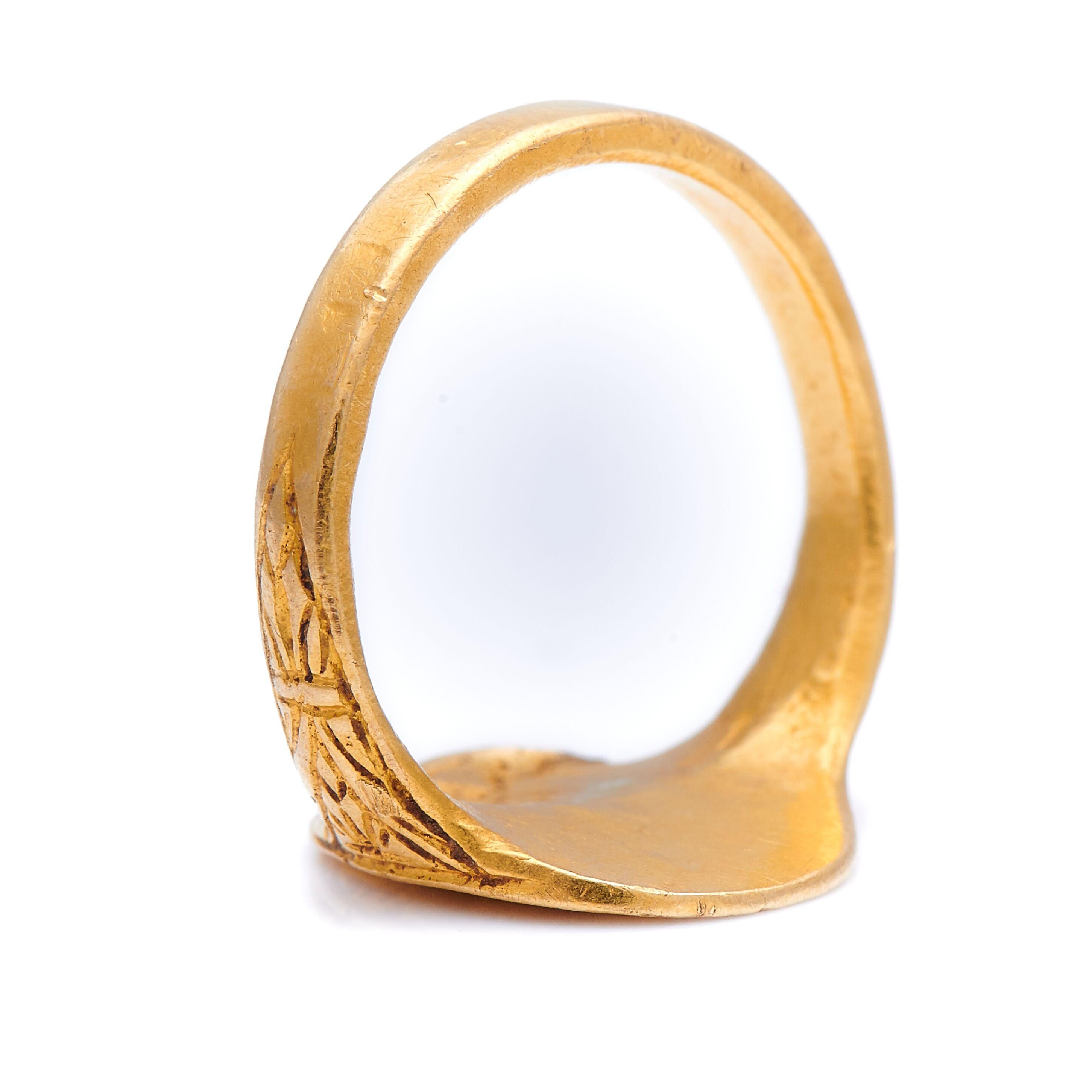 Women's or Men's Rare, Early, 17th Century Gold, Signet Ring