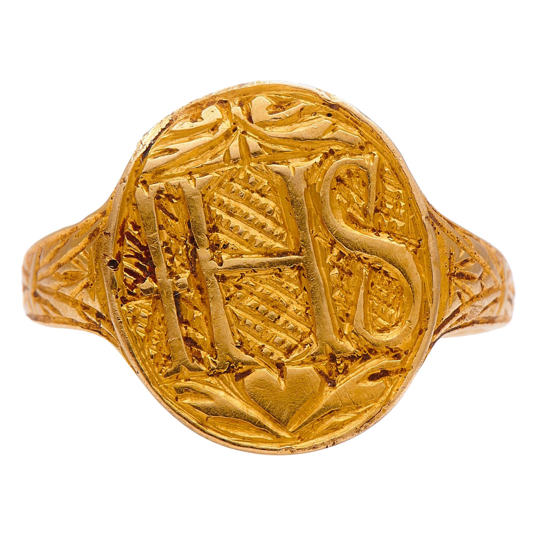 Rare, Early, 17th Century Gold, Signet Ring