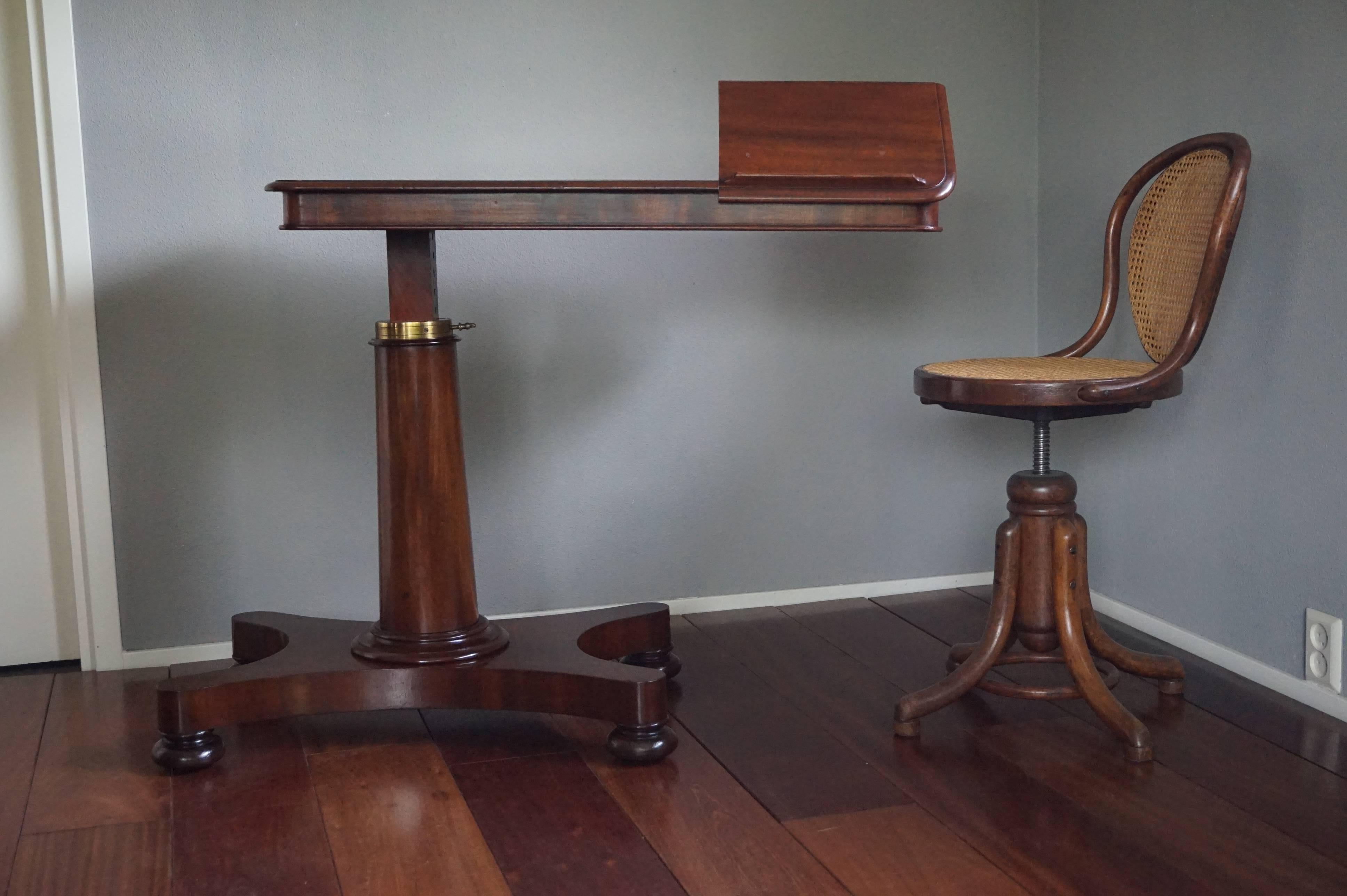 Rare Early 1800s Multi Adjustable Mahogany Georgian Reading Table or Side Table 4