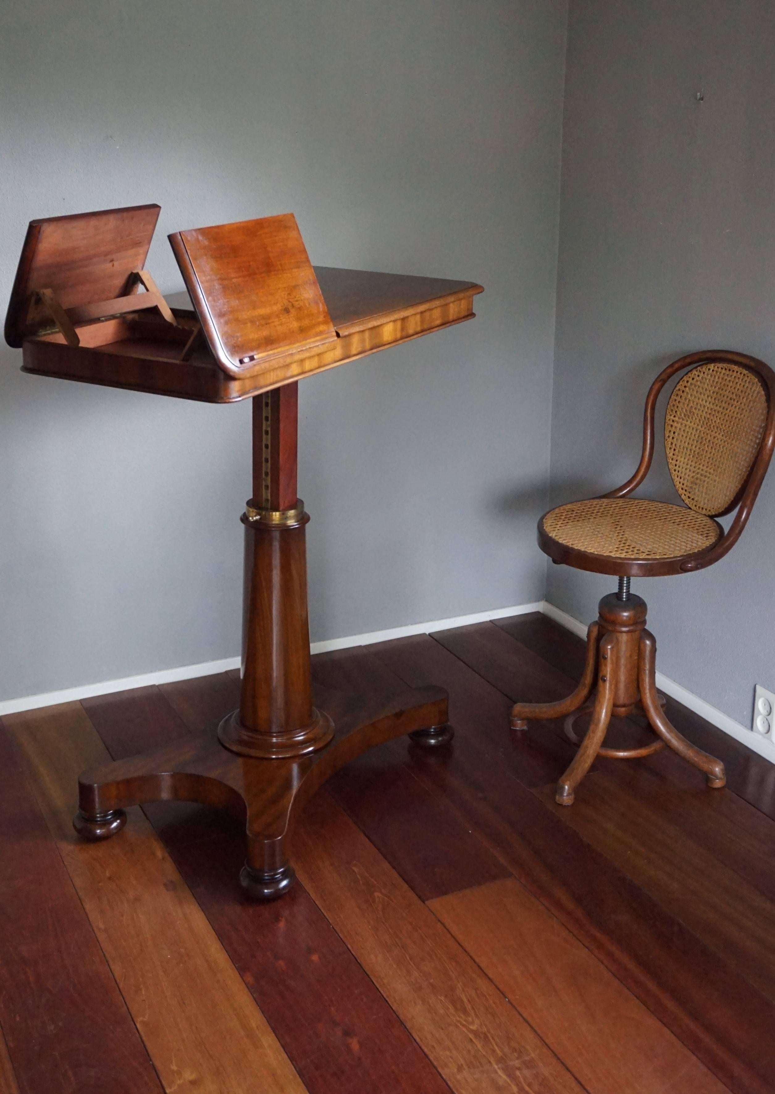 Rare Early 1800s Multi Adjustable Mahogany Georgian Reading Table or Side Table 7