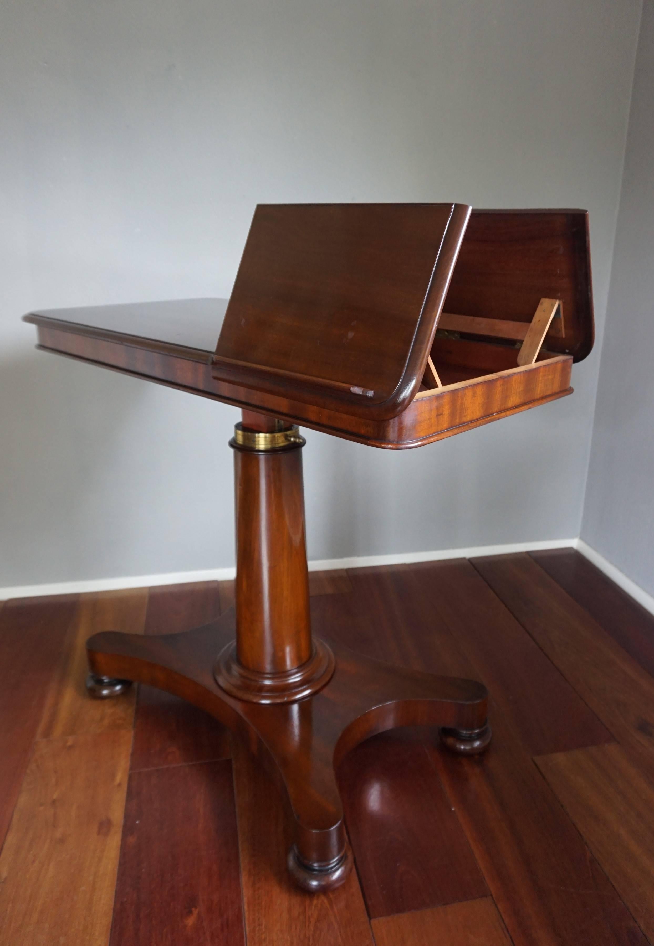 19th Century Rare Early 1800s Multi Adjustable Mahogany Georgian Reading Table or Side Table