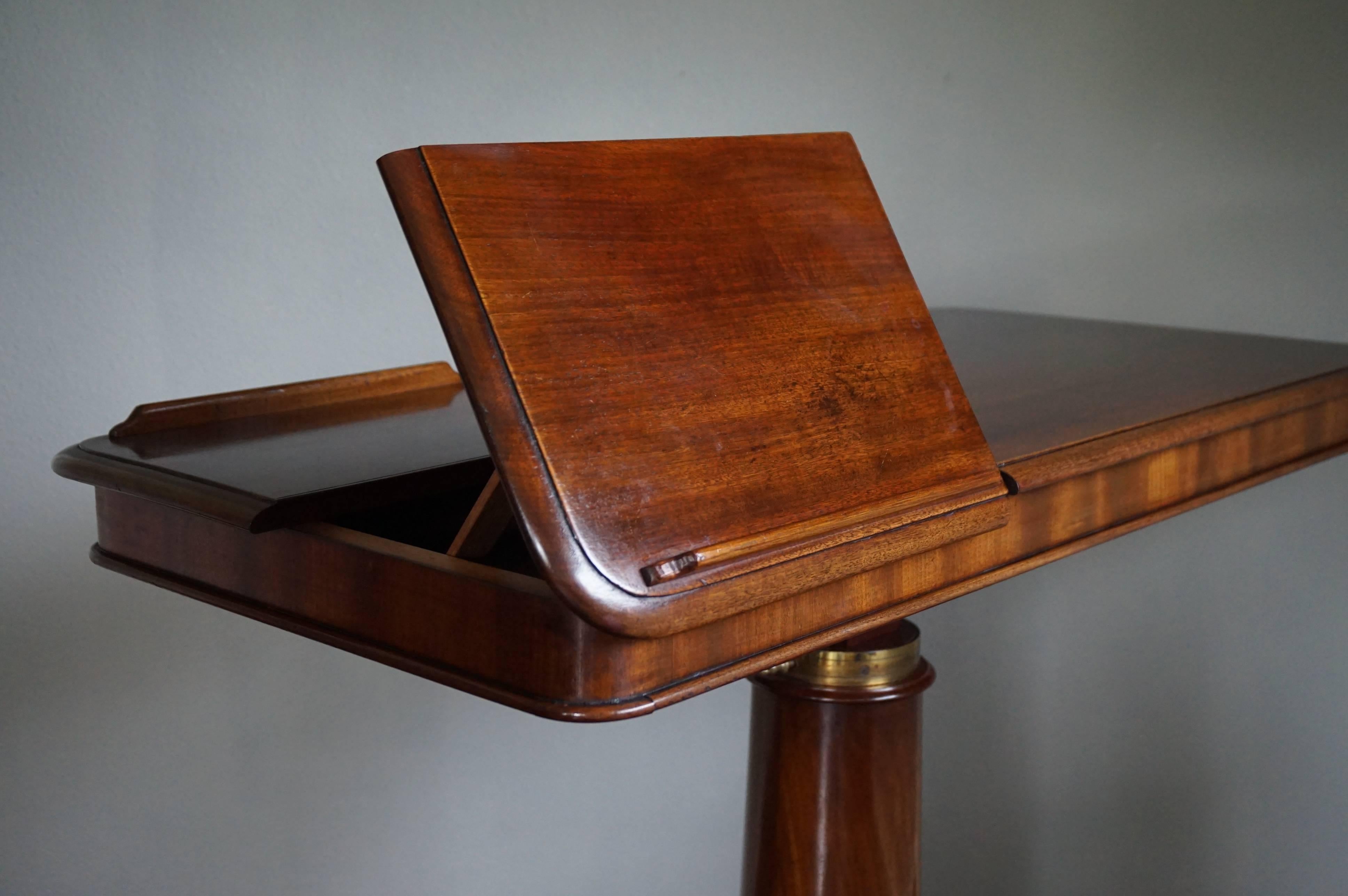 Rare Early 1800s Multi Adjustable Mahogany Georgian Reading Table or Side Table 1