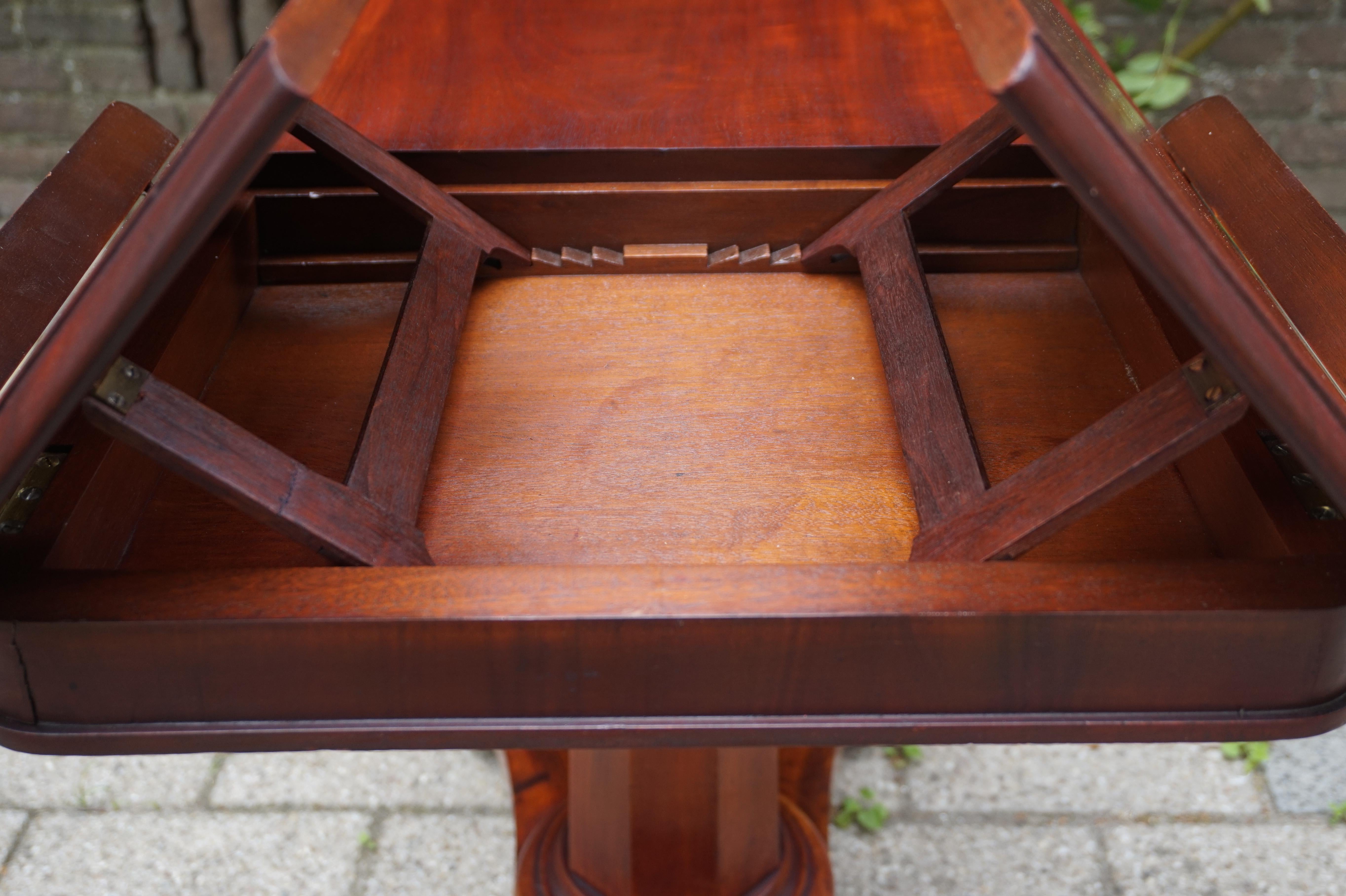 Hand-Crafted Rare Early 1800s Multi Adjustable Mahogany Georgian Reading Table or Side Table
