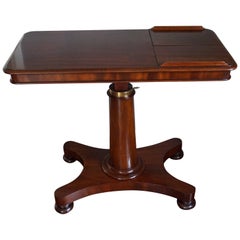 Rare Early 1800s Multi Adjustable Mahogany Georgian Reading Table or Side Table