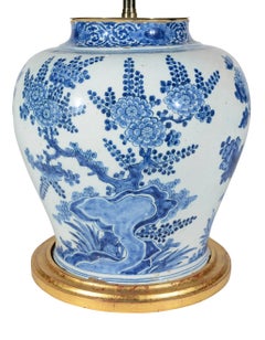 Dutch Delft Rare Early 18th Century Antique Table Lamp