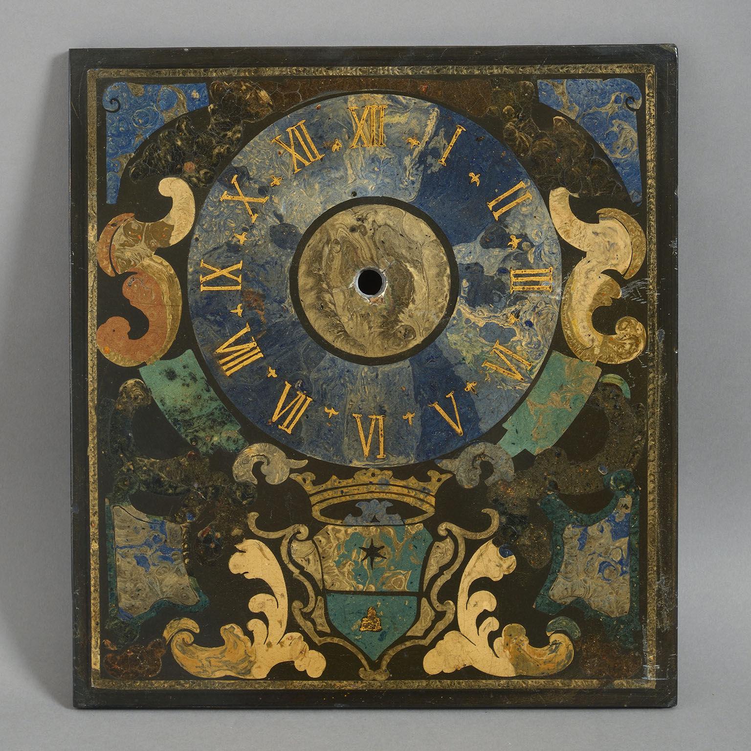 Rare Early 18th Century Italian Scagliola Clock-Face Panel In Good Condition In London, GB