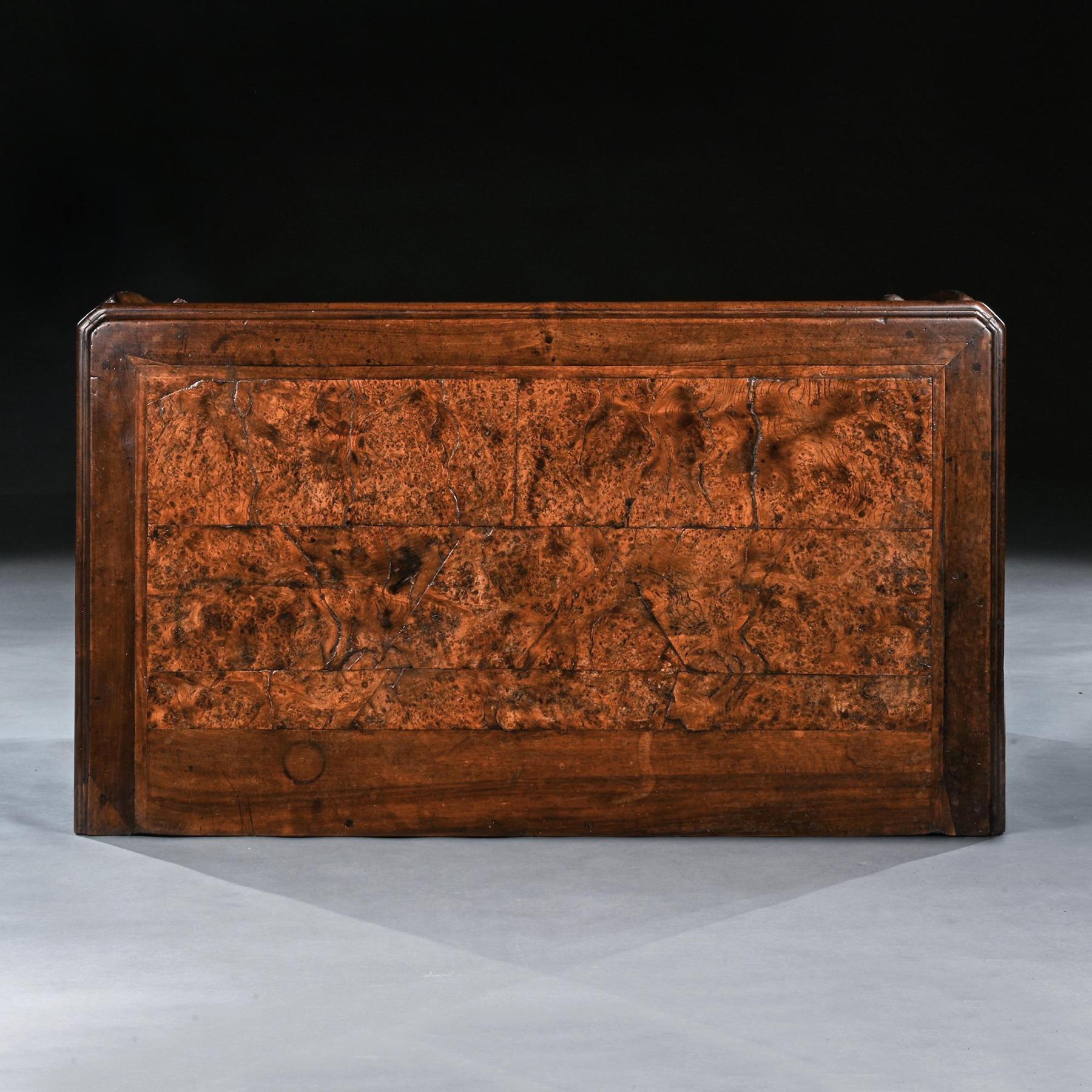 Rare Early 18th Century Louis XV Provincial Burr Elm Mazarin Commode For Sale 6