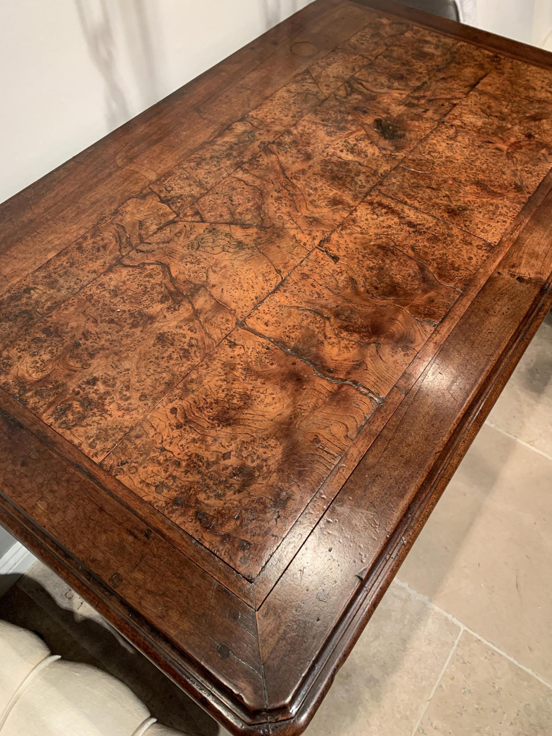 Rare Early 18th Century Louis XV Provincial Burr Elm Mazarin Commode For Sale 9