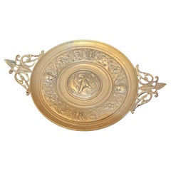 Rare Early 1900'S Bronze Tazza Centerpiece With Faces of Versace and Cherubs