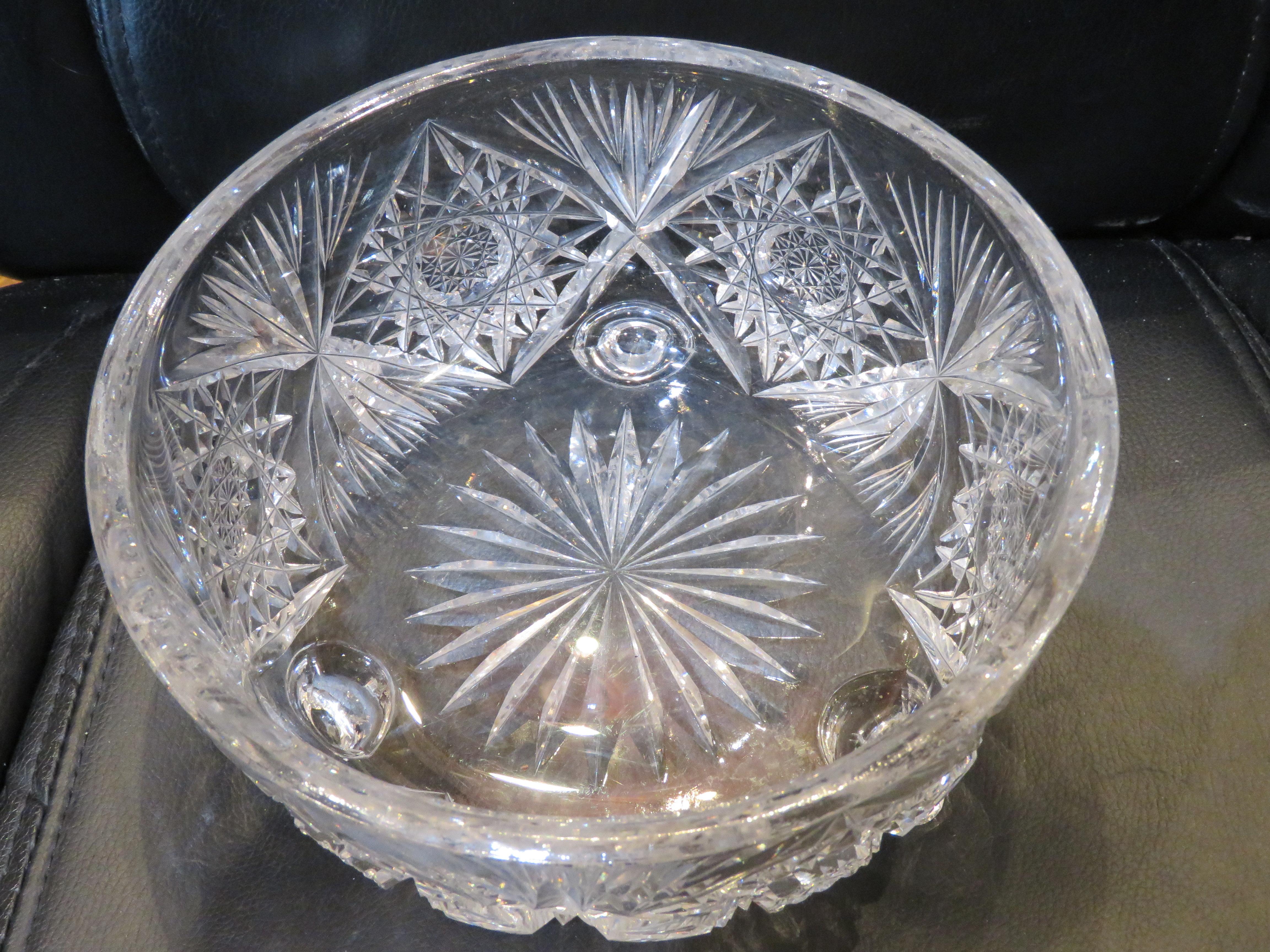RARO Cuenco de Cristal Dorflinger de principios del siglo XX tallado a mano y grabado con detalle Francés en venta
