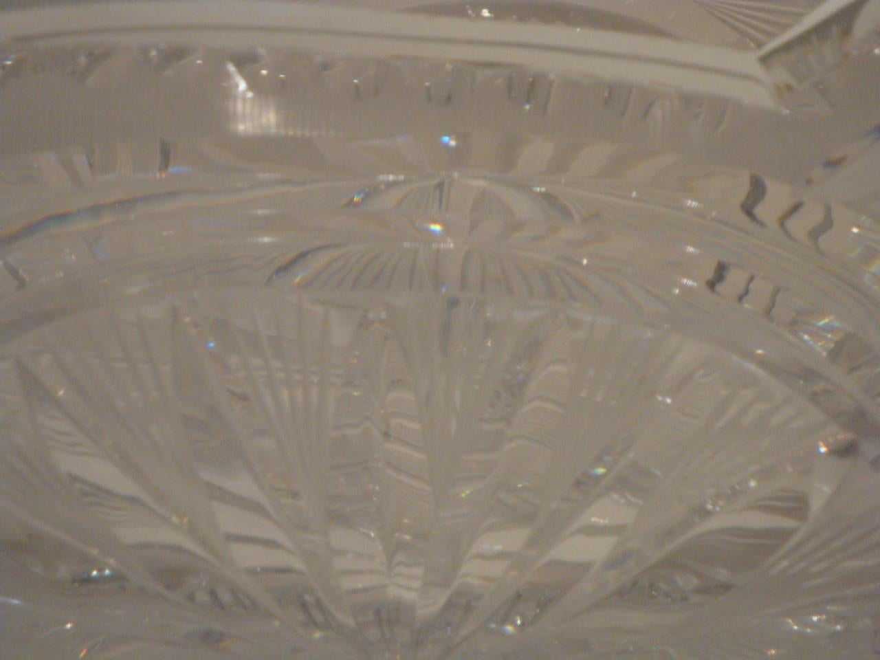 RARE Early 1900s Handcut Heavy Etched Dorflinger Detailed Crystal Bowl Francés en venta