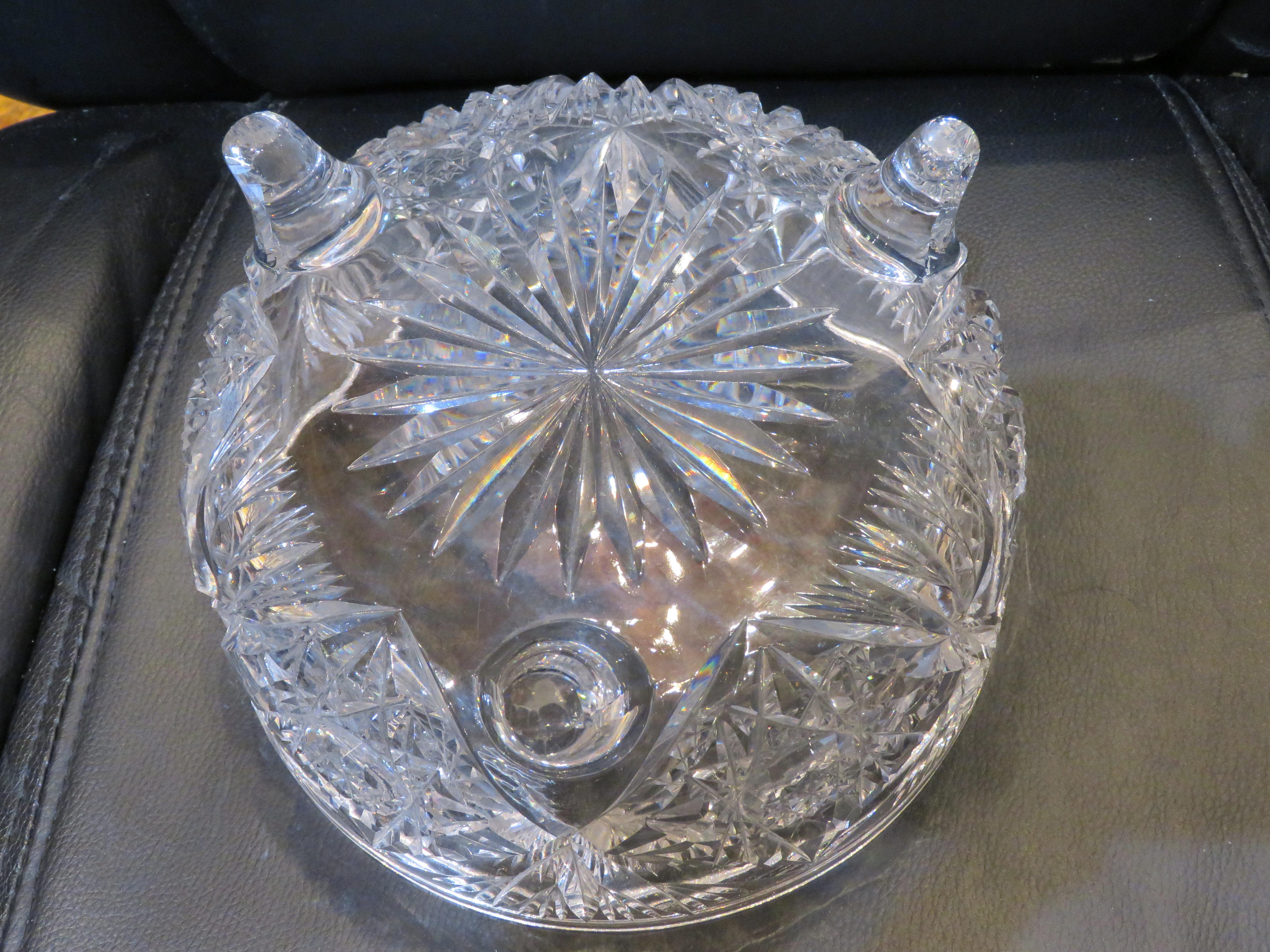 RARO Cuenco de Cristal Dorflinger de principios del siglo XX tallado a mano y grabado con detalle en Bueno estado para la venta en New York, NY