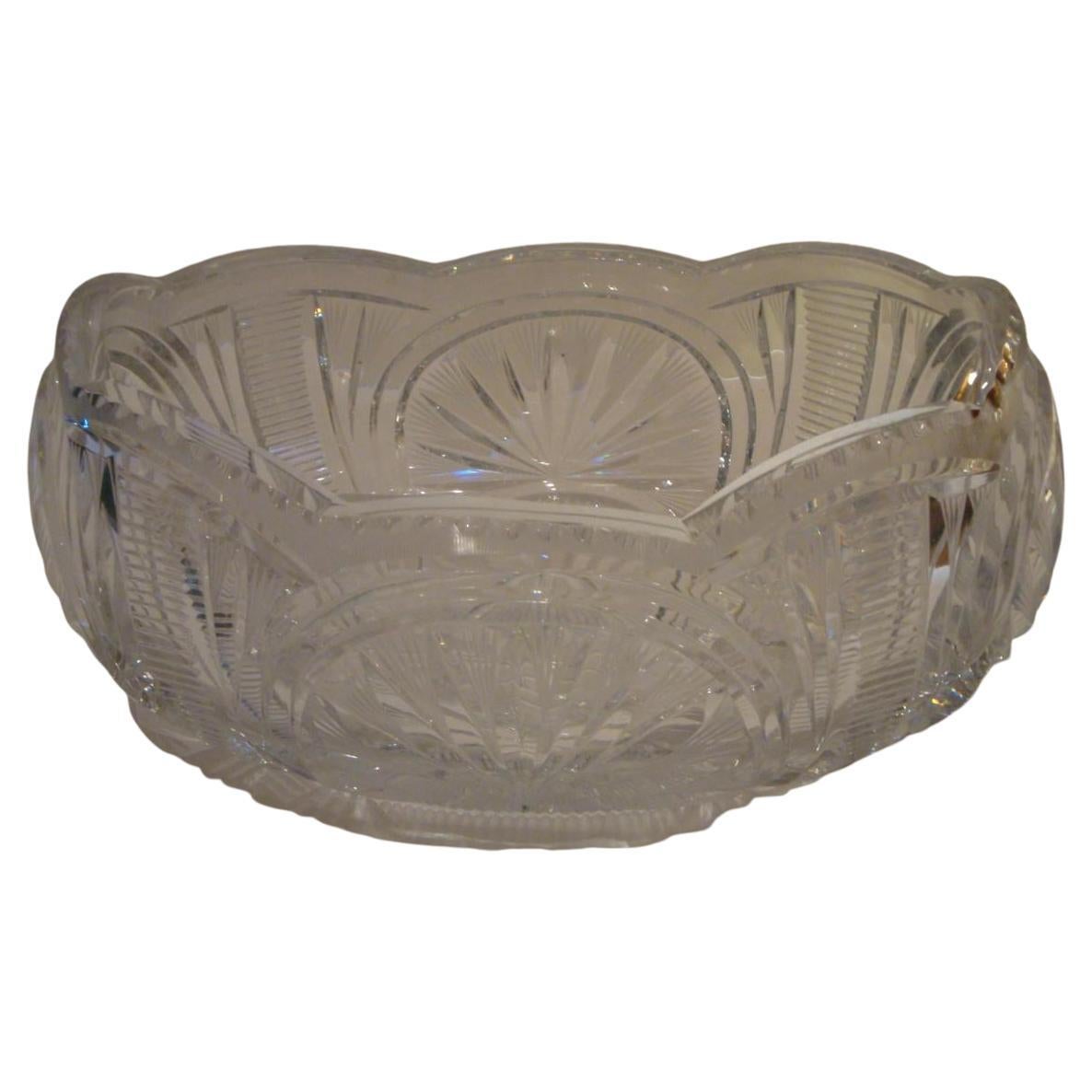 RARE Early 1900s Handcut Heavy Etched Dorflinger Detailed Crystal Bowl