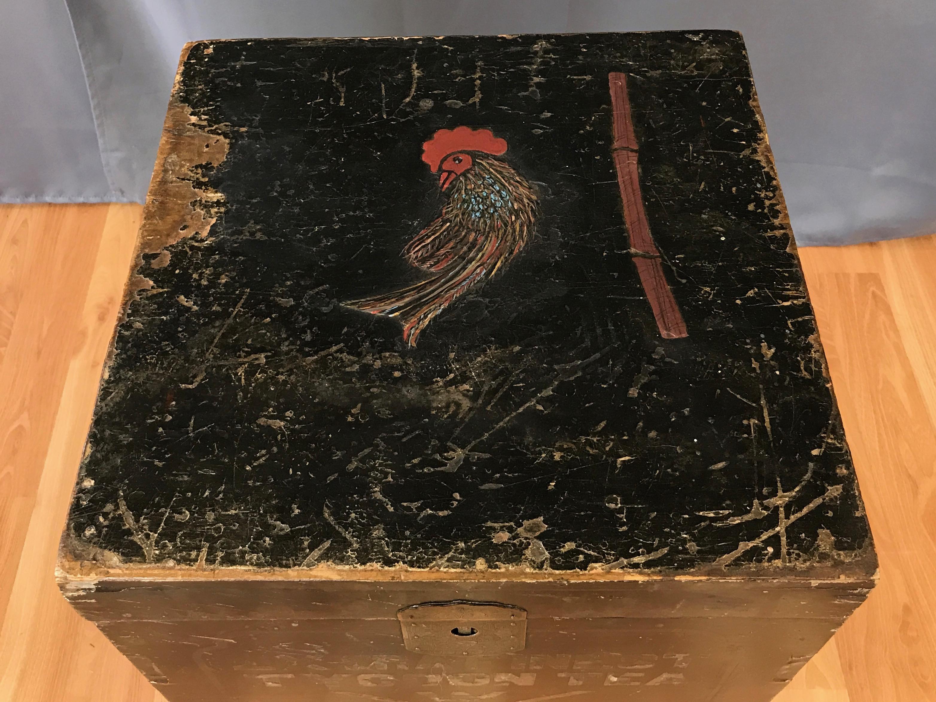 Wellman Peck & Co. Large Lacquer Decorated Japanese Tea Box, Early 1900s 1