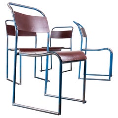 Seltene PEL-Esszimmerstühle mit Bakelitsitz aus den frühen 1940er Jahren, Satz von vier Stühlen
