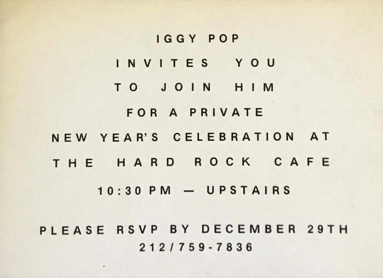 Announcement rare d'Iggy Pop du début des années 1980 État moyen - En vente à Brooklyn, NY