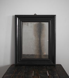 Rare Early 19Th C. Ebonised Mallorcan Ripple Frame Mirror