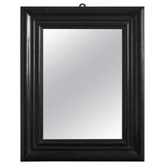 Antique Rare Early 19Th C. Ebonised Mallorcan Ripple Frame Mirror