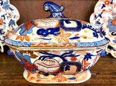Rare Early 19th C. English Mason's Ironstone "Oyster Pattern" Imari Sauce Tureen