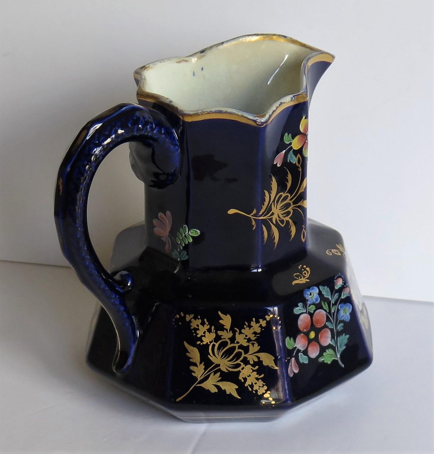 Rare Early 19th Century Ironstone Jug or Pitcher, Zachariah Boyle Hand Enamelled 5