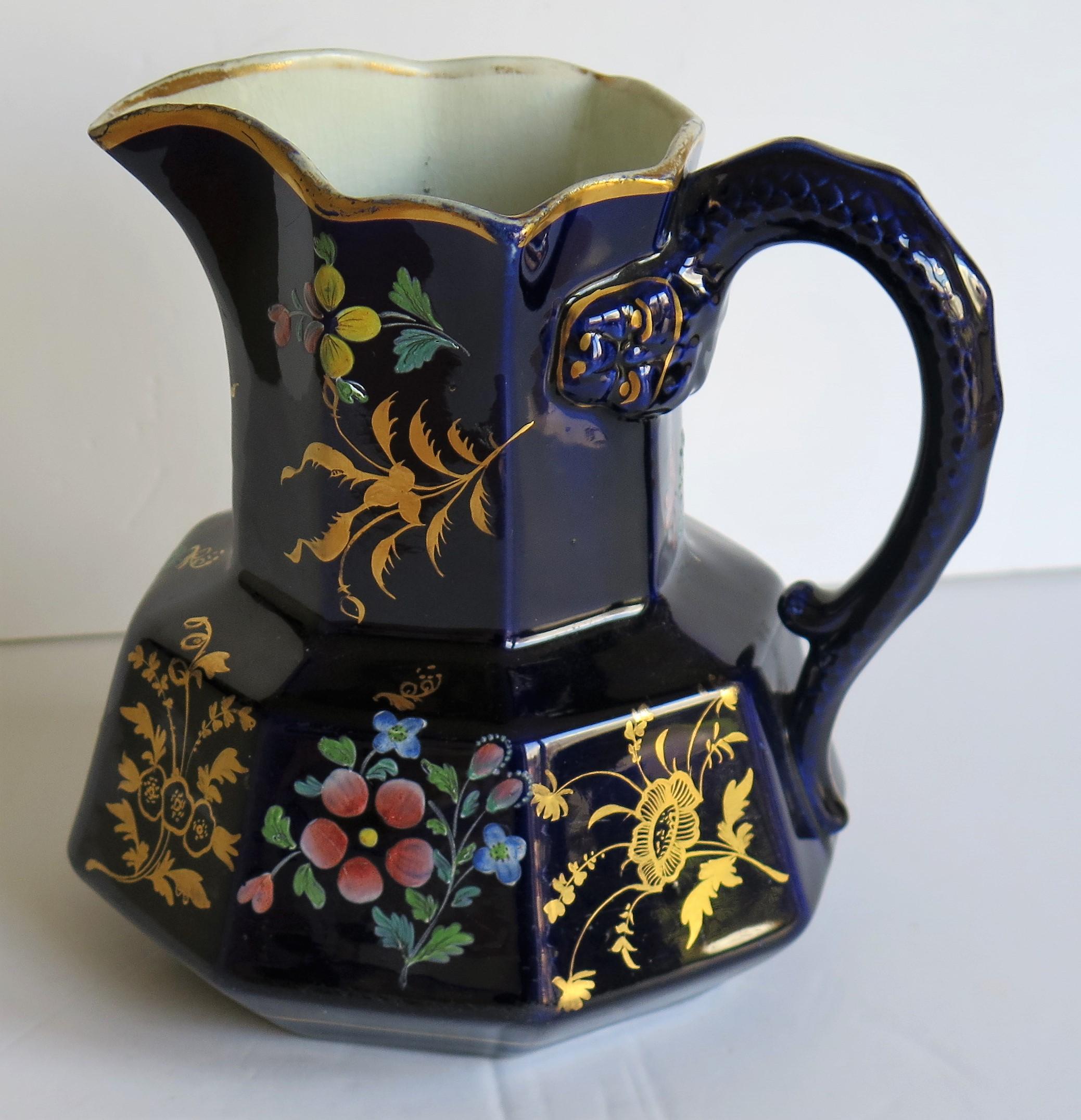 Rare Early 19th Century Ironstone Jug or Pitcher, Zachariah Boyle Hand Enamelled 6