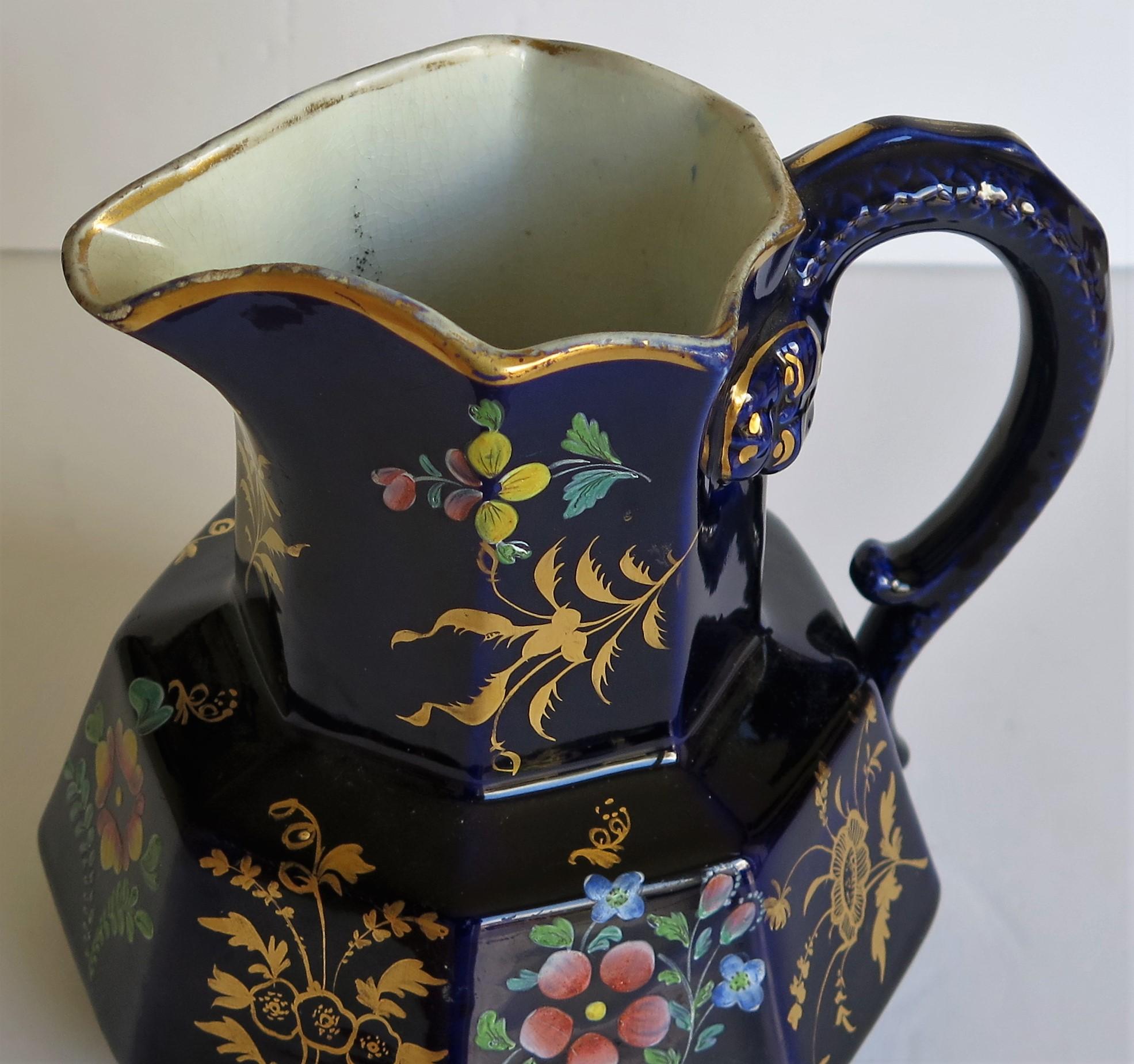 Rare Early 19th Century Ironstone Jug or Pitcher, Zachariah Boyle Hand Enamelled 9