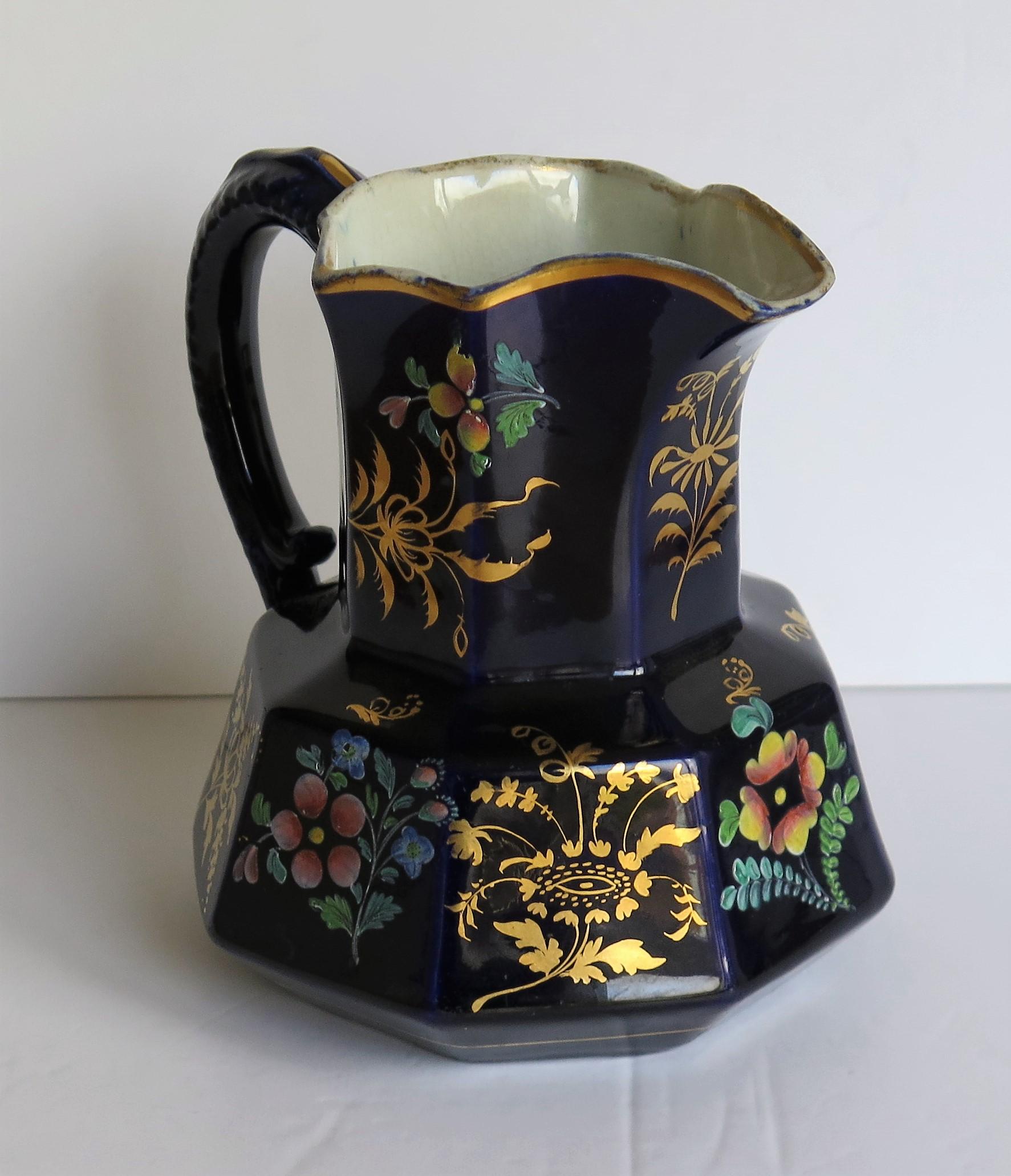 Rare Early 19th Century Ironstone Jug or Pitcher, Zachariah Boyle Hand Enamelled 2