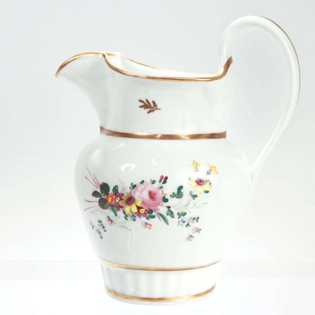 Fédéral Rare pichet en porcelaine américaine du début du 19e siècle par Tucker and Hemphill en vente