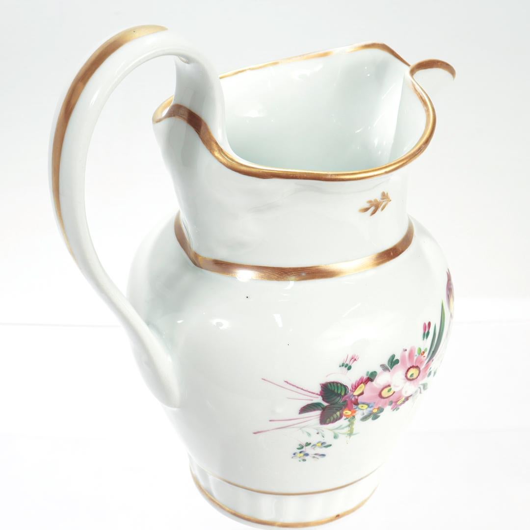 Rare pichet en porcelaine américaine du début du 19e siècle par Tucker and Hemphill en vente 1