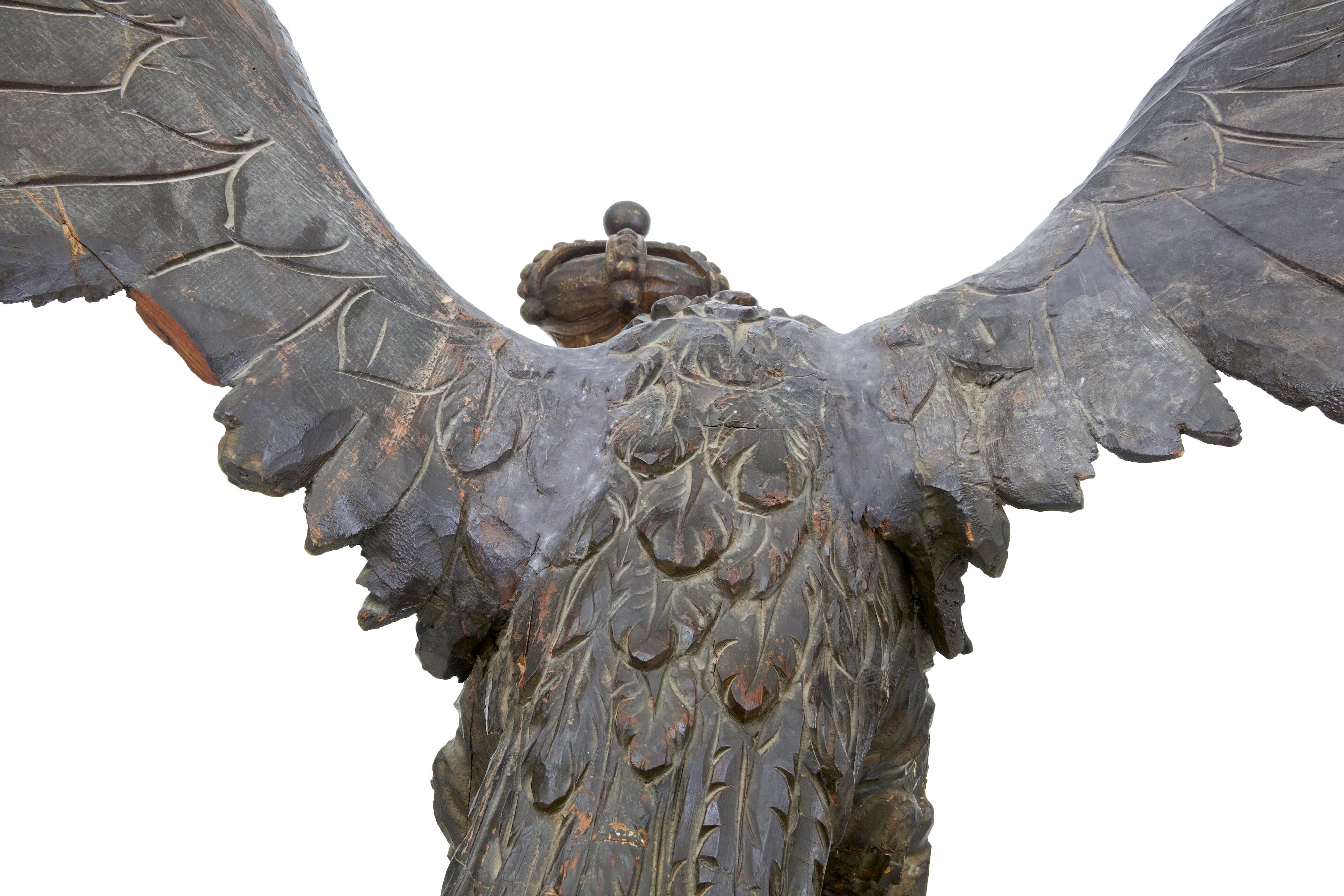 Rare Early 19th Century Carved Hapsburg Decorative Eagle 1