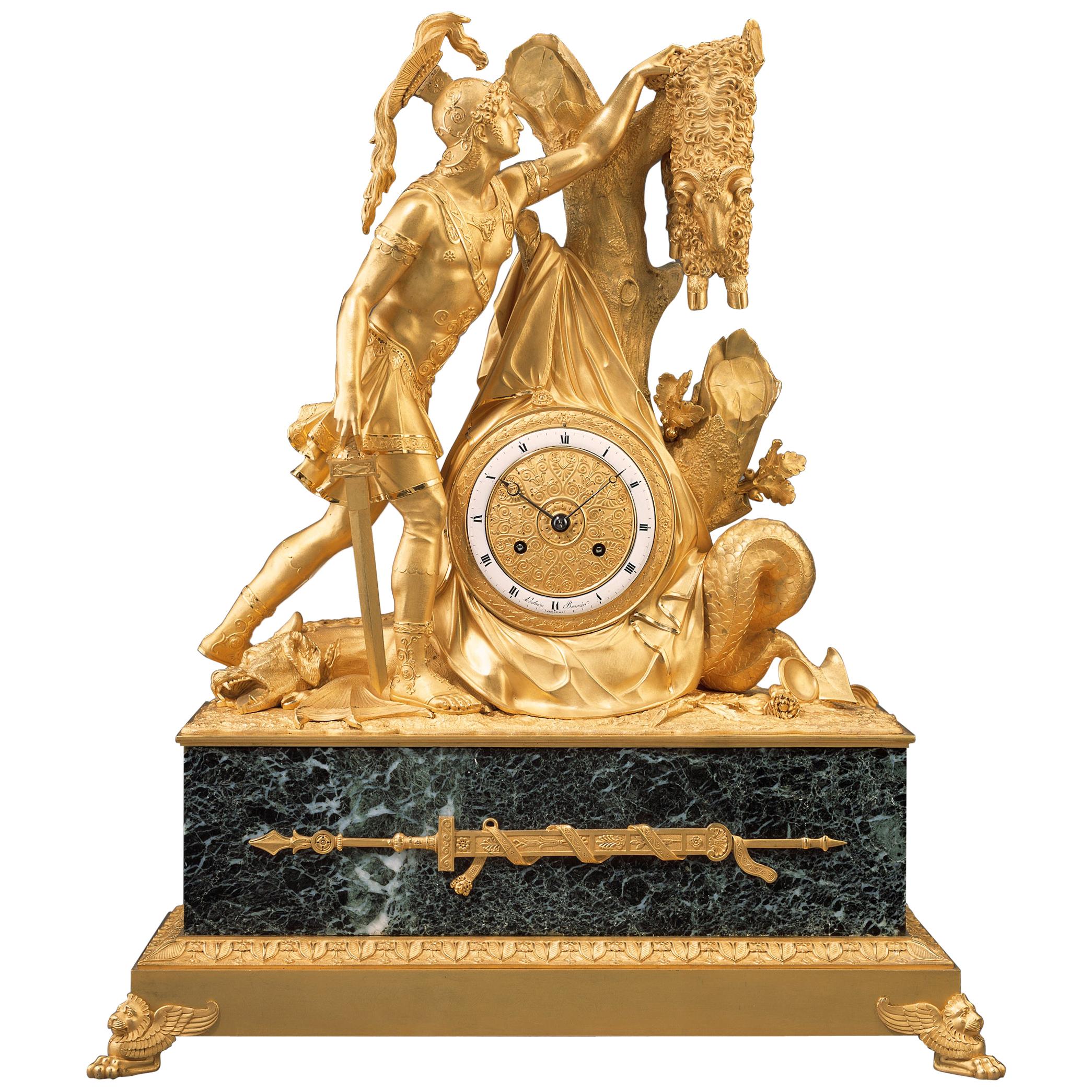 Rare Early 19th Century Empire Mantel Clock "Jason with the Golden Fleece"