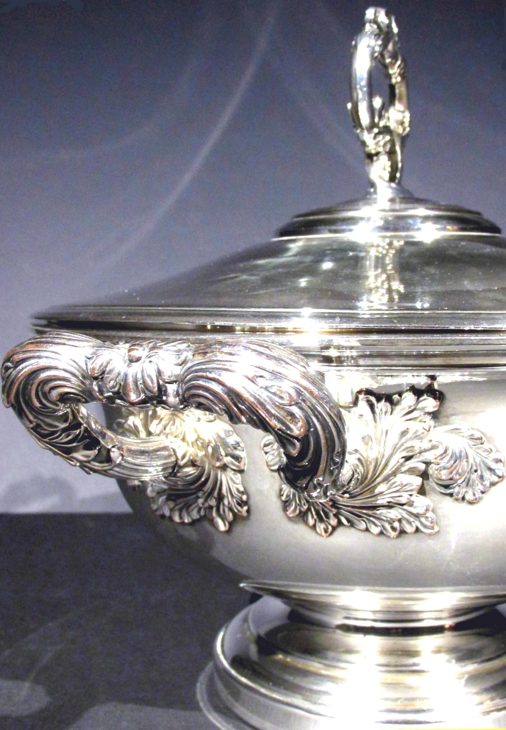 French A Rare Early 19th Century Silver Plated Lidded Tureen, France, Circa 1830 For Sale