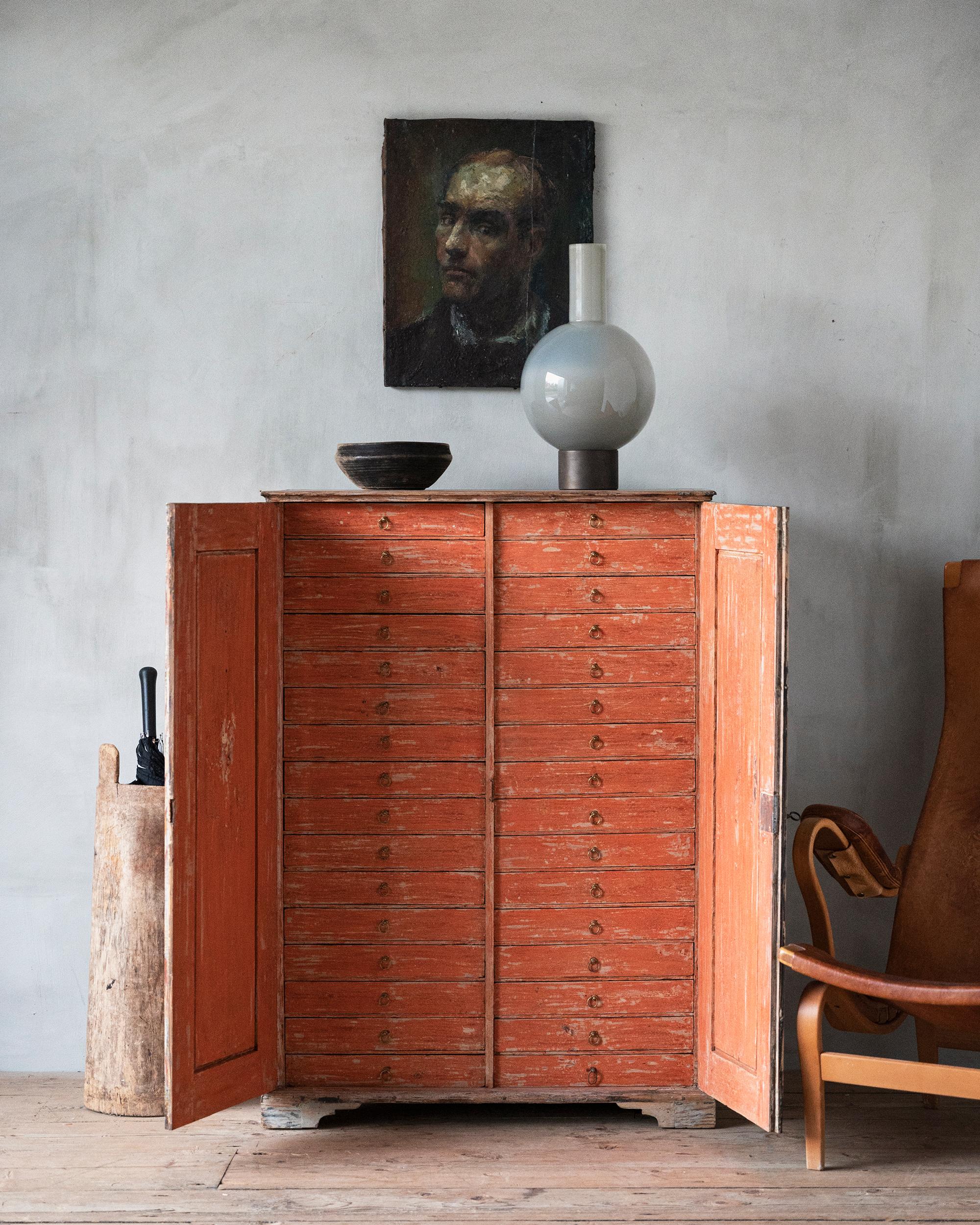 Swedish Rare Early 19th Century Gustavian Filing Cabinet