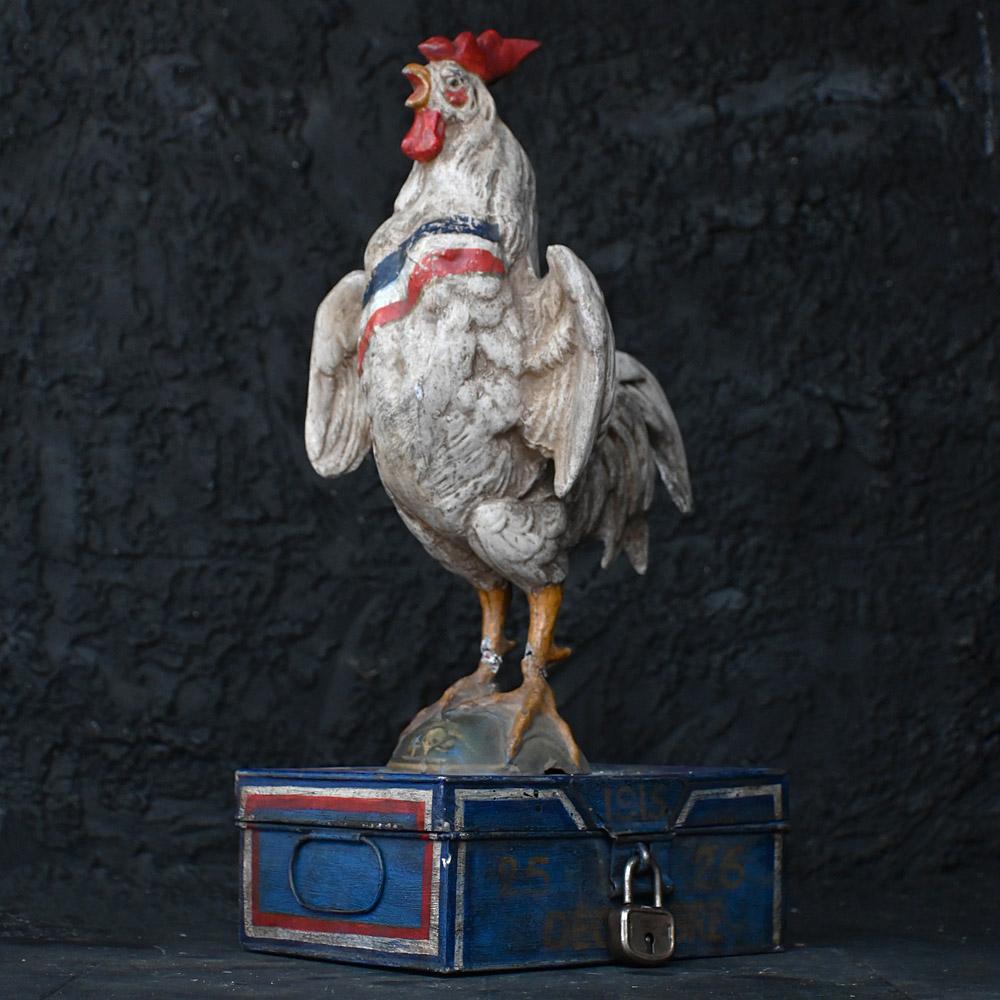 Rara caja de donativos familiar de soldado francesa de metal estañado de principios del siglo XX en venta 6