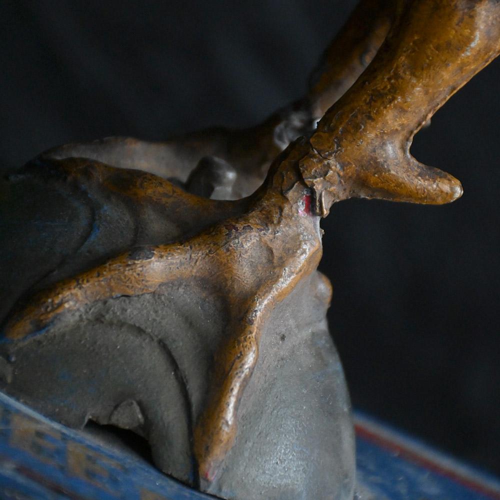 Rara caja de donativos familiar de soldado francesa de metal estañado de principios del siglo XX Victoriano tardío en venta