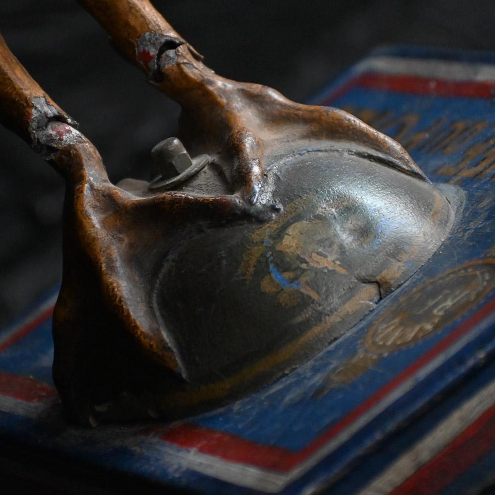 Rara caja de donativos familiar de soldado francesa de metal estañado de principios del siglo XX Metal en venta