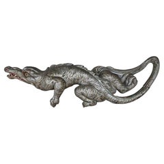 Rare fragment de manège de dragon de foire sculpté à la main au début du 20e siècle
