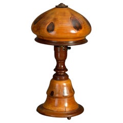 Antique Rare Early 20th Century Olive Wood Table Lamp