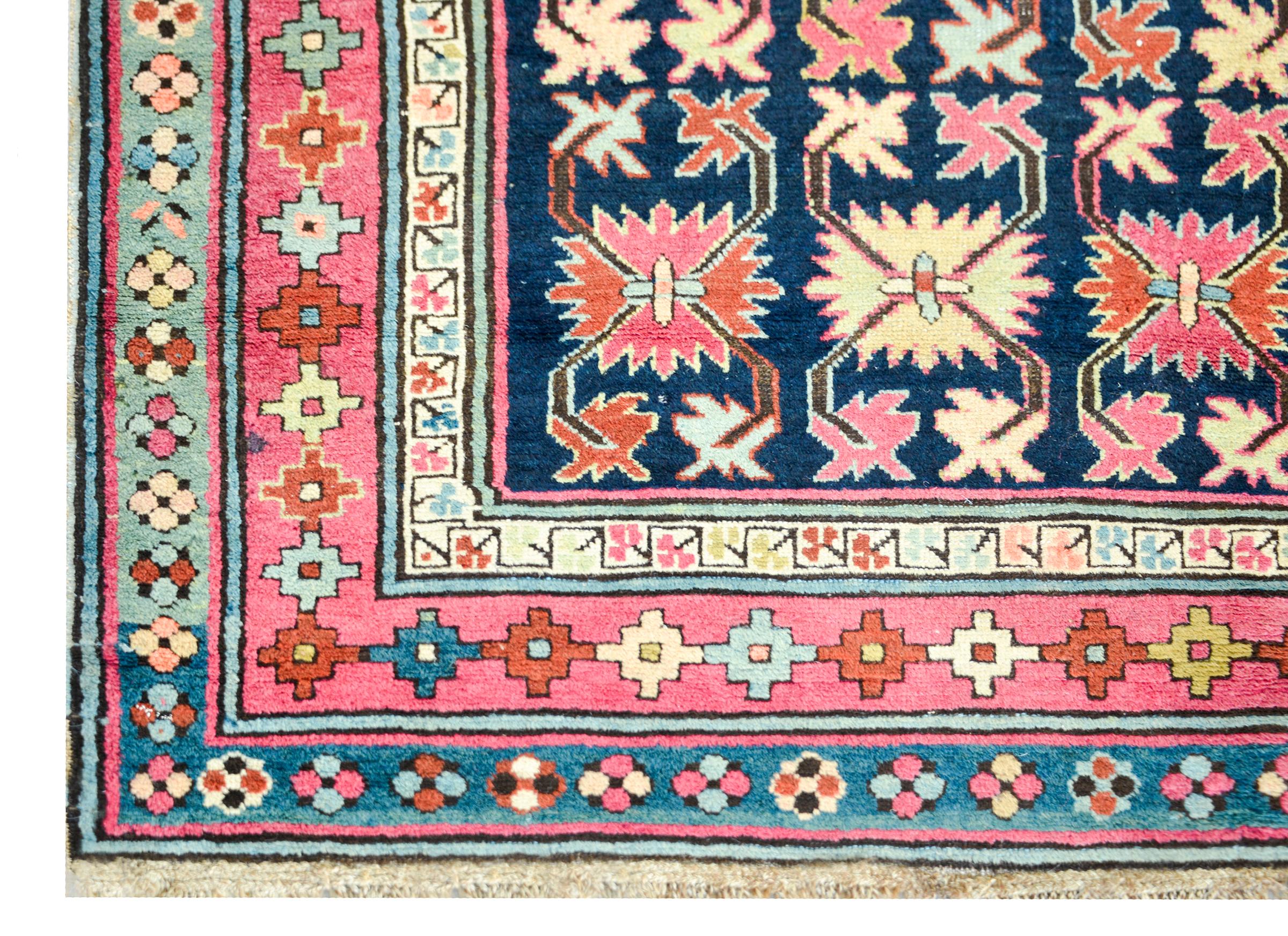 Rare Early 20th Century Persian Ganjeh Prayer Rug For Sale 4