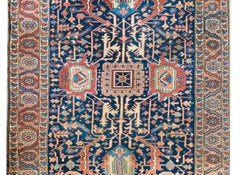 Rare Early 20th Century Persian Heriz Rug