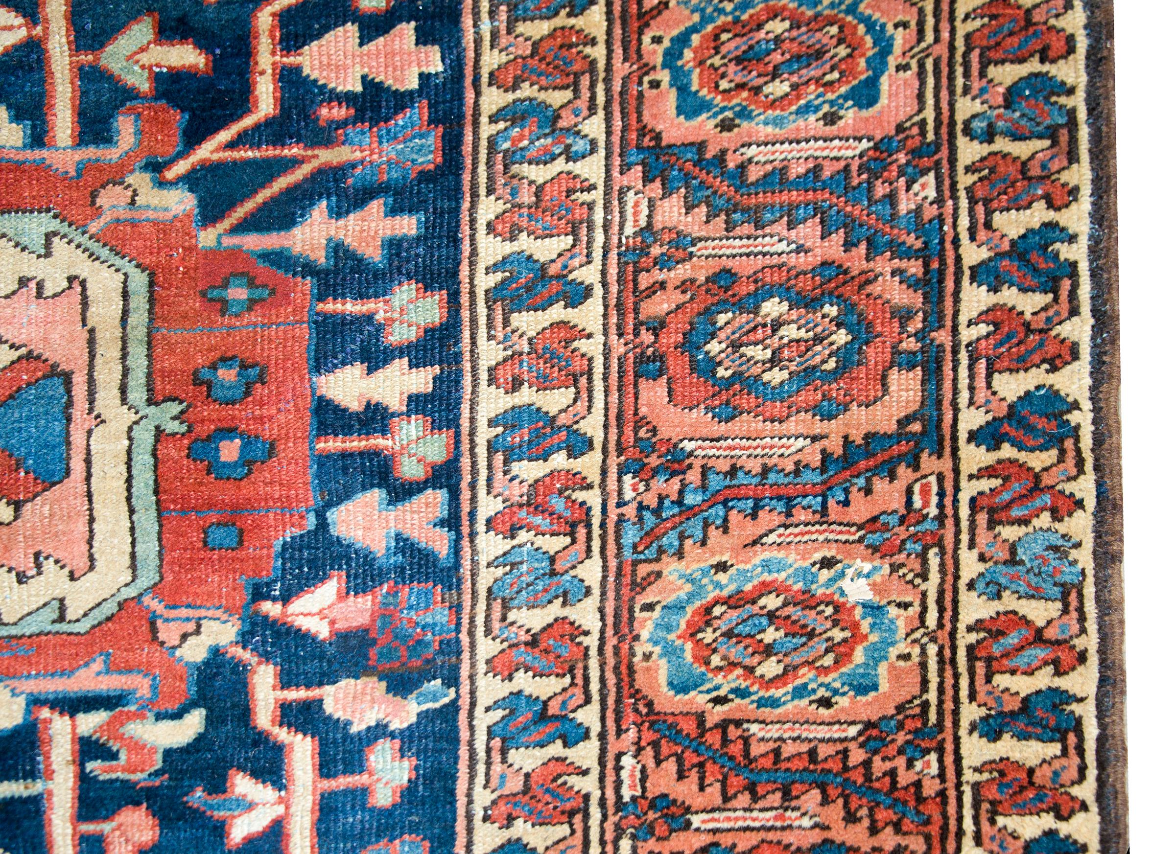 Rare Early 20th Century Persian Heriz Rug For Sale 1