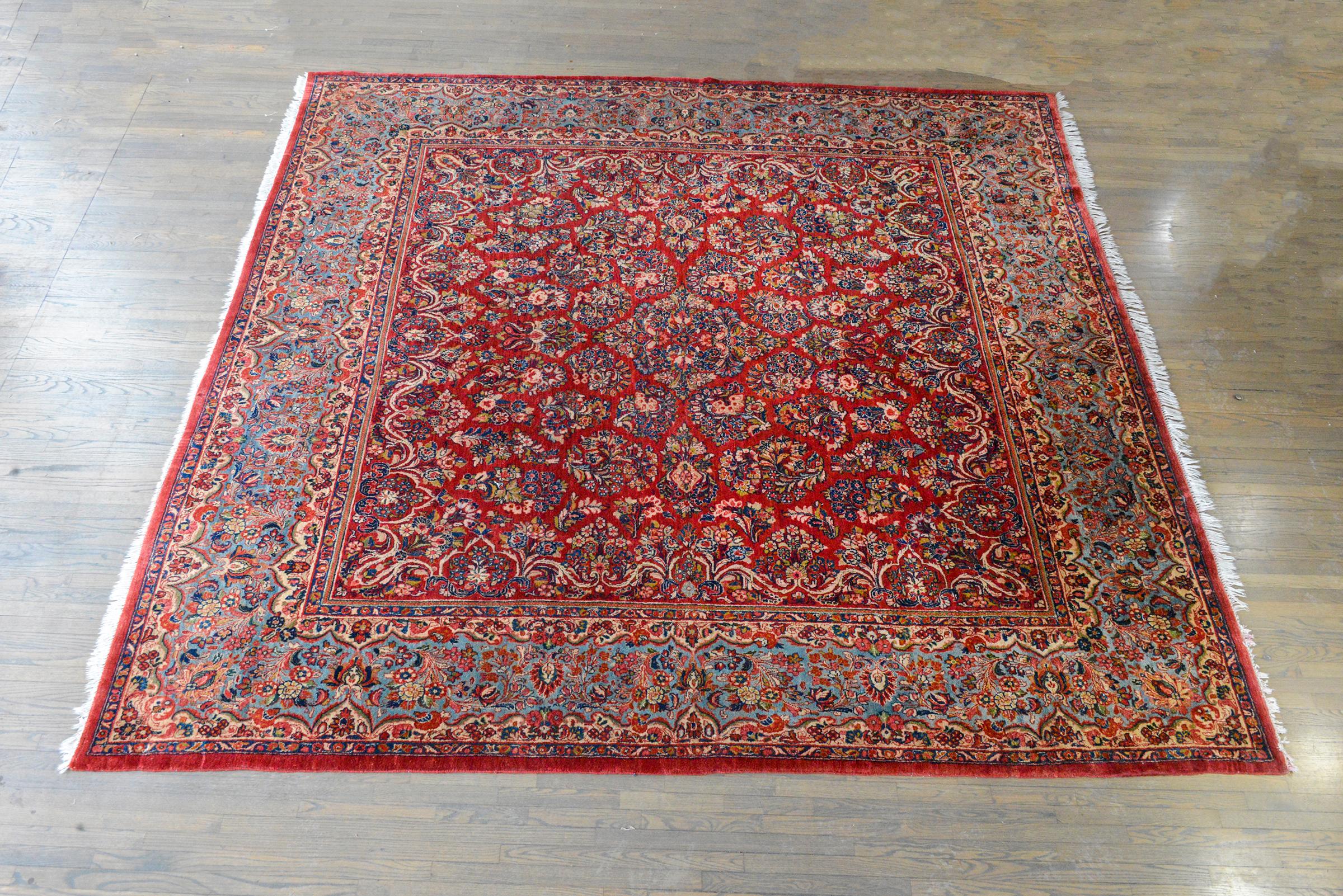 Rare Early 20th Century Square Sarouk Rug For Sale 3